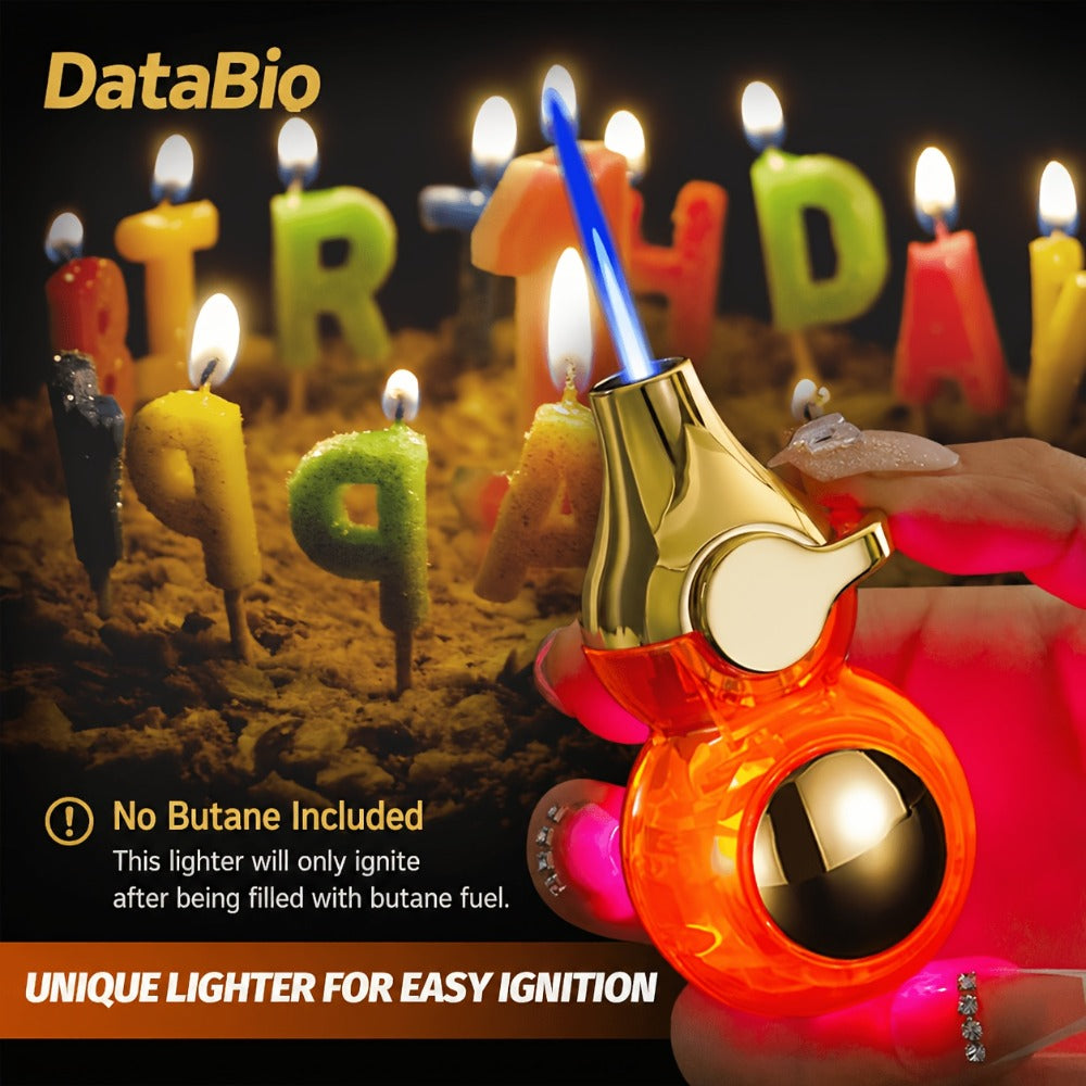 Orb-Design Torch Lighter with Auxiliary Light, Top Rocker Control and Three Body Color Options