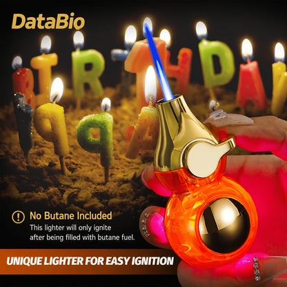 Orb-Design Torch Lighter with Auxiliary Light, Top Rocker Control and Three Body Color Options