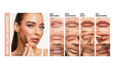 12 g Nude Satin Lipstick Set with Lightweight Cream-to-Satin Formula in Two Checkout Sets for Daily Makeup