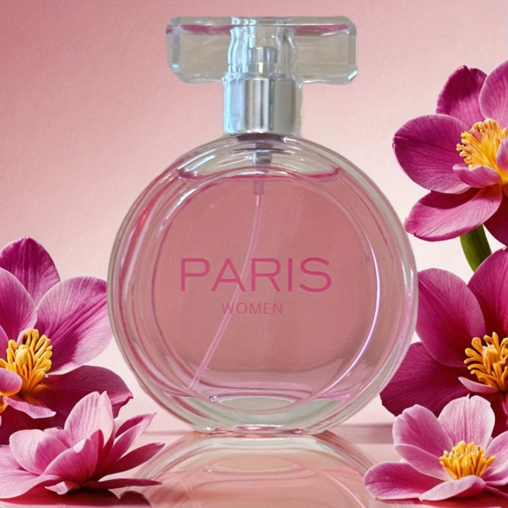 Perfume Paris-Inspired Eau de Parfum for Women 100ml in Pink Rose-Cap Bottle & Gift Box for Daily Wear