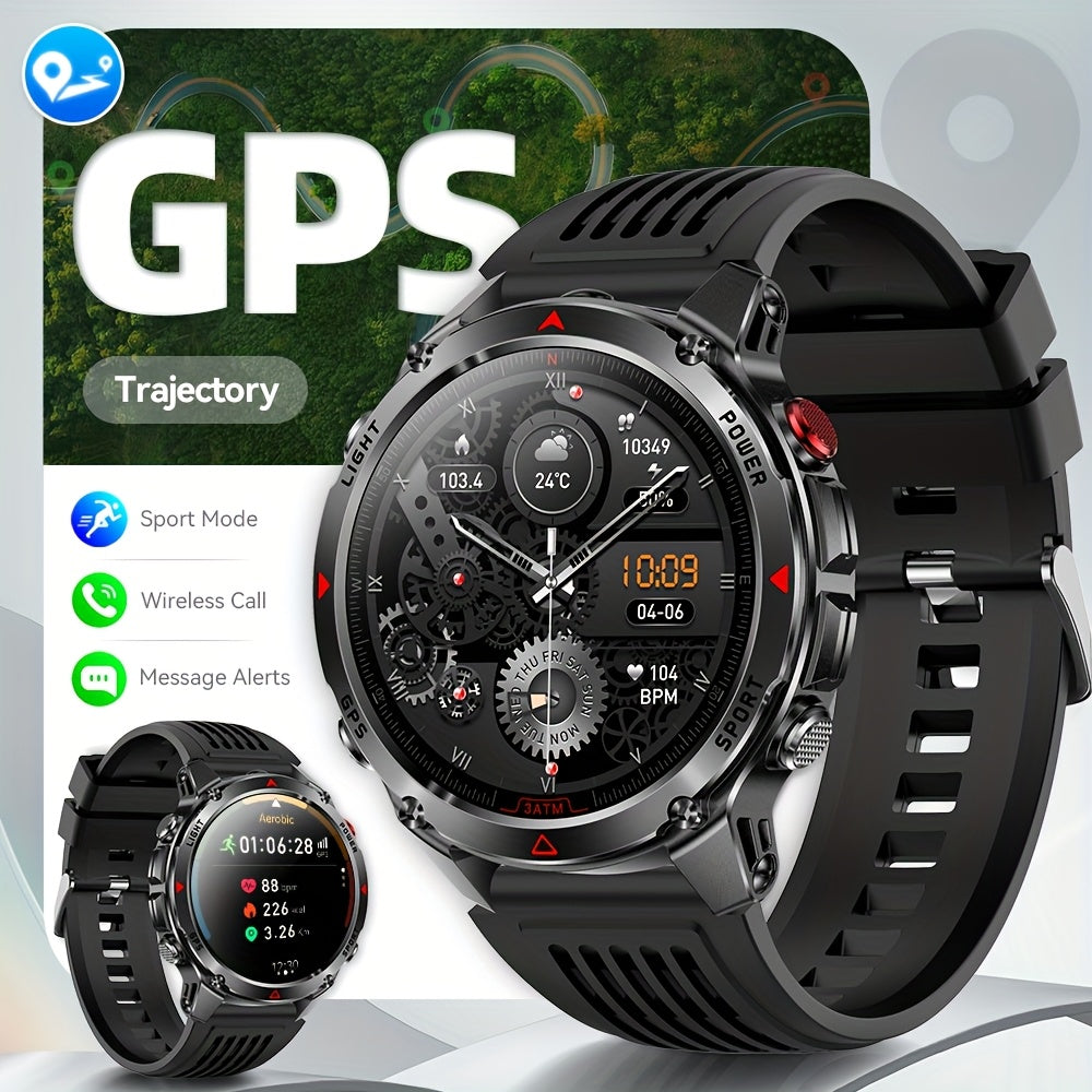 Smart Watch 1.46-Inch Round GPS Display with 3ATM Rating, Wireless Calling and Eight Strap Styles