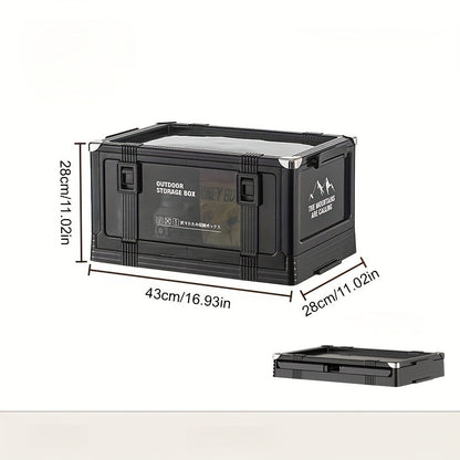 Collapsible Double-Door Storage Box in Black or Green, 16.93-Inch Width with Folding Flat Design