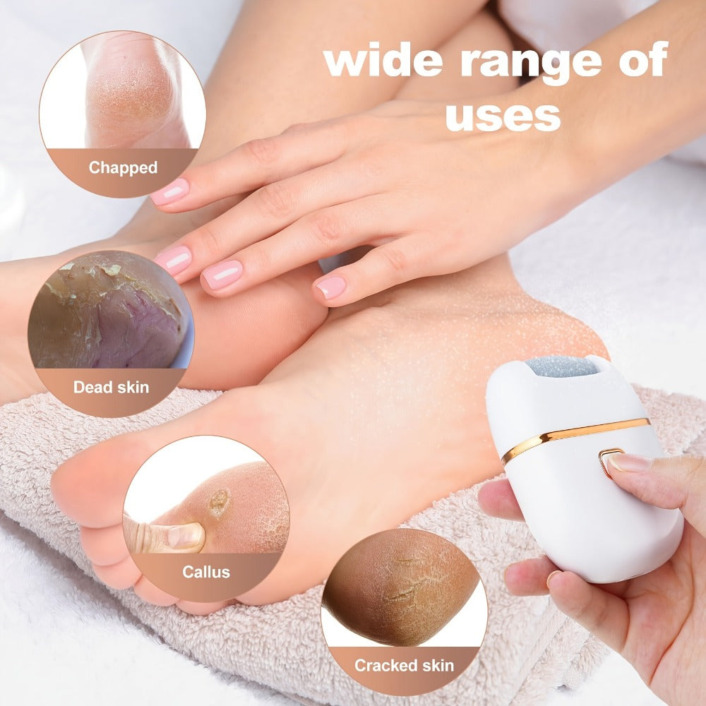 Rechargeable Electric Callus Remover with Three Replacement Heads, Two Speeds and USB Charging