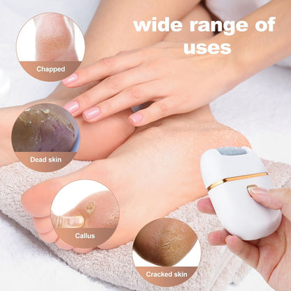 Rechargeable Electric Callus Remover with Three Replacement Heads, Two Speeds and USB Charging