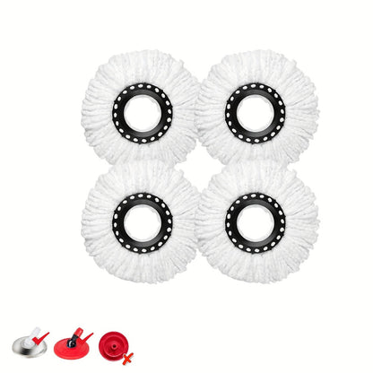 Microfiber Spin Mop Replacement Heads 8 Pack, 360° Universal Mop Refills for Standard Spin Mop Buckets, Machine Washable Reusable Mop Pads for Hardwood, Tile, Laminate & Marble Floors – Round & Triangle