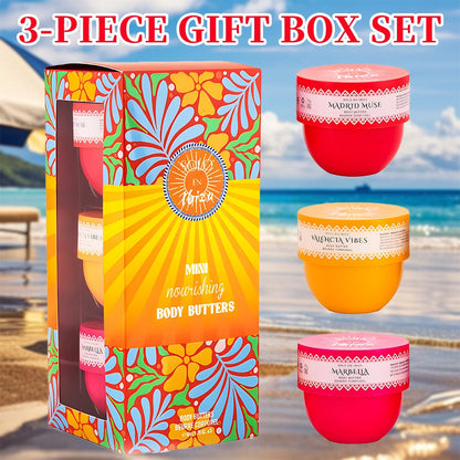Body Butter Set 3-Piece Solo En Ibiza Long-Lasting Fragrance Body Cream for Women & Men - 3 Scents 1.76 fl oz Each Daily Moisturizer for Dating Parties & Gifting
