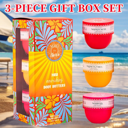 Body Butter Set 3-Piece Solo En Ibiza Long-Lasting Fragrance Body Cream for Women & Men - 3 Scents 1.76 fl oz Each Daily Moisturizer for Dating Parties & Gifting