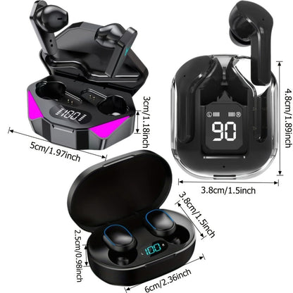 Three-Pair Assorted TWS Wireless Earbuds Bundle with Mixed Charging Cases in Set A or Model B