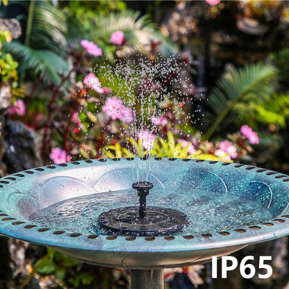 Black Floating Solar Fountain Pump with 16 cm Disc and Interchangeable Spray-Head Fittings