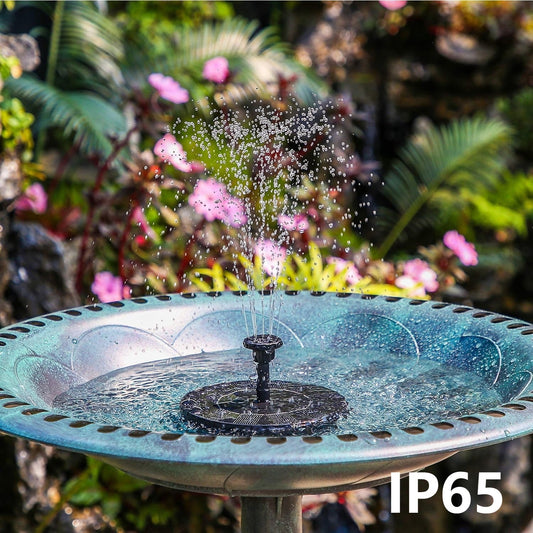 Floating Fountain Pump Solar IP65 with Replacement Nozzles Black