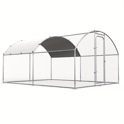 Walk-in Chicken Pen Large Metal Outdoor Poultry Enclosure Waterproof UV-Resistant Cover Heavy-Duty Yard Cage for Chickens Ducks Rabbits 3 Sizes Available