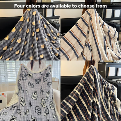 400-450 GSM Flannel Blanket with Plush-Look Lining, 16 Pattern Choices and Four Size Labels