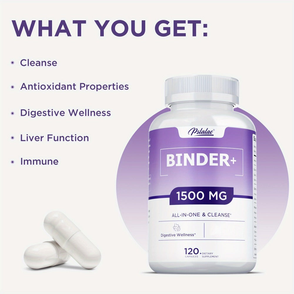 Dietary Supplement 13-in-1 Binder Capsules with Activated Charcoal, Zeolite and Bentonite Clay, 120 Count