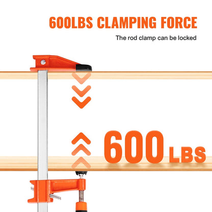 Thirty-Six-Inch Woodworking Bar Clamps, Two-Pack with Quick-Change F-Clamp and Spreader Design
