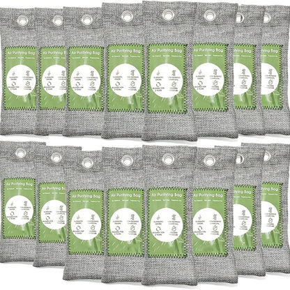 Bamboo Charcoal Air Purifying Bags Odor Absorber & Moisture Absorber Natural Activated Charcoal Odor Eliminator for Car Home Closet Shoe Refrigerator Pet Area Multi-Pack