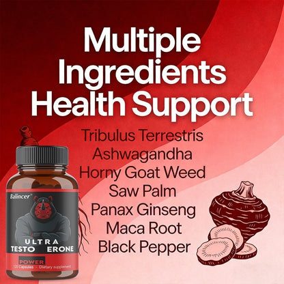 Dietary Supplement Capsules with KENOFOR Label, Horny Goat Weed, Maca Root, Saw Palmetto and 120 Count