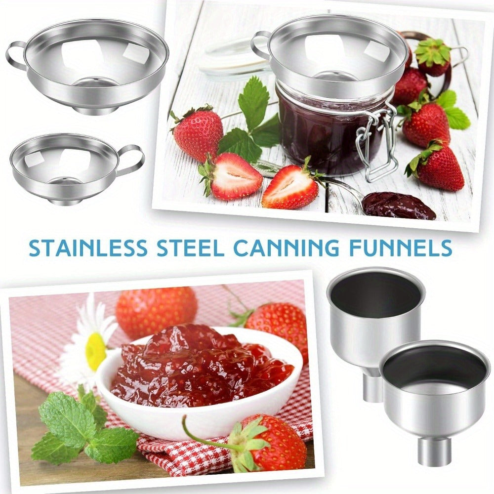 Stainless Steel Funnel Set of 12 Wide Mouth Kitchen Funnels for Mason Jar Canning Liquid Oil Jam Salad Dressing Transferring Multi-Functional Food Grade Funnel Kit