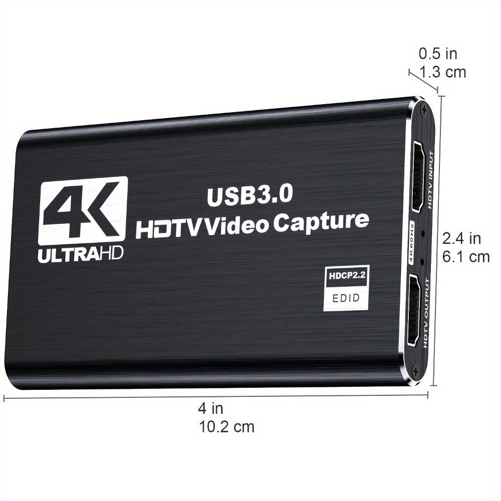 HDMI Capture Card with Microphone & 4K Loop-Out for Streaming – 1080P 60fps USB Video Recorder for Gaming, Live Streaming, Video Conference, Works with Nintendo Switch, PS4, OBS, Camera, PC