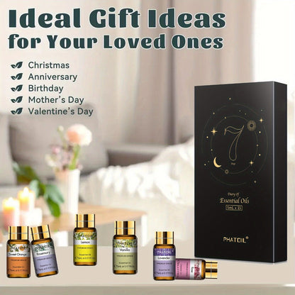 15-Bottle Essential Oil Gift Set with 5ml Assorted Scents in Black Presentation Box for Diffuser Use