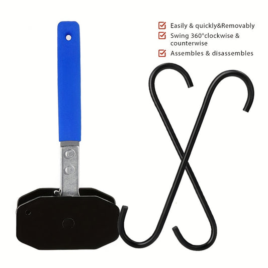 Brake Caliper Piston Compressor Tool with Steel Plates & Hooks – Ratcheting Brake Caliper Press for Disc Brake Pad Replacement, Single & Dual Piston, DIY & Professional Car Brake Maintenance Kit