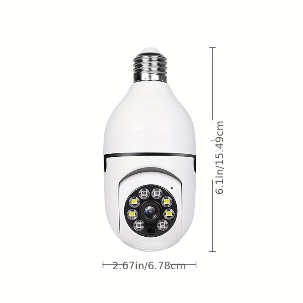 Light Bulb Security Camera 2-Pack 4MP E27 WiFi – Full Color Night Vision, Motion Detection Alerts, Two-Way Audio, Wide Angle, IP54 Weatherproof Indoor Outdoor Surveillance Camera