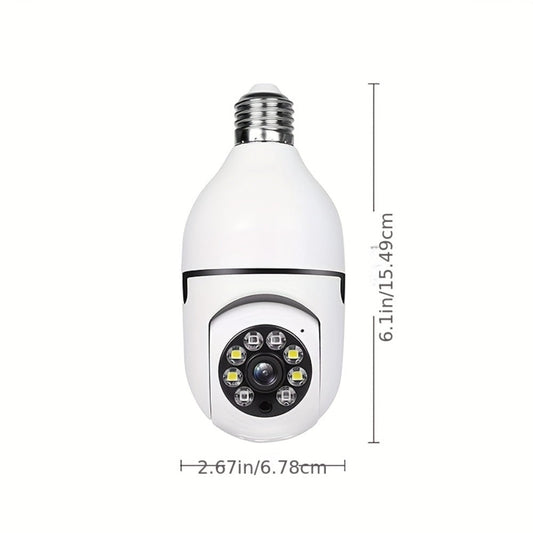 Light Bulb Security Camera 2-Pack 4MP E27 WiFi – Full Color Night Vision, Motion Detection Alerts, Two-Way Audio, Wide Angle, IP54 Weatherproof Indoor Outdoor Surveillance Camera