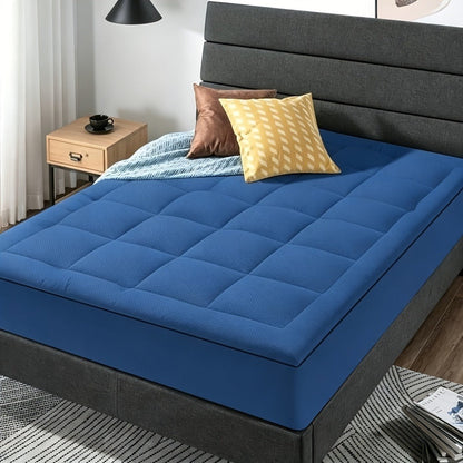 Mattress Topper Plush Down-Alternative Pillow Top with Deep-Pocket Skirt and Six Bed Sizes