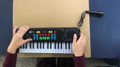 Kids Electronic Piano 37 Keys with Microphone, USB Powered Keyboard for Young Learners, Sing-Along Music Education Toy, Family Fun for Parents & Children, Birthday Celebration Musical Gift for Boys & Girls Ages 3+