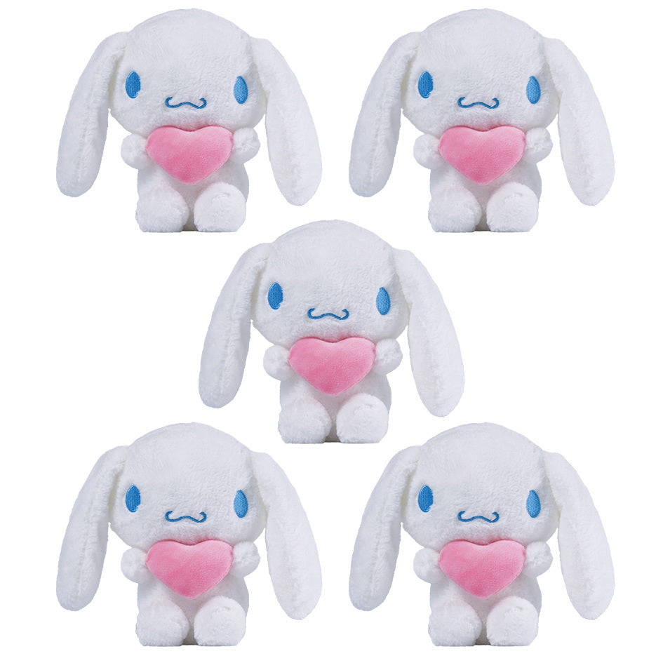 Plush Toy Heart-Holding Character Set with Five Pieces and Four Style Choices for Character Display, Room Decor and Gift Presentation