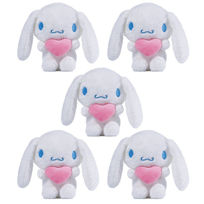 Plush Toy Heart-Holding Character Set with Five Pieces and Four Style Choices for Character Display, Room Decor and Gift Presentation