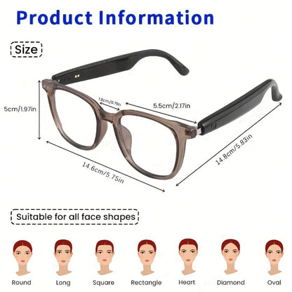 Smart Glasses Translation Eyewear with 160 Listed Languages, Open-Ear Audio and Four Frame Options