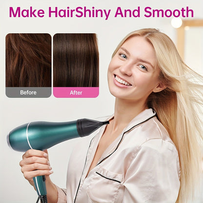 Brushless Motor Hair Dryer Set with Accessories - Professional Blow Dryer Kit Concentrator Nozzle Comb Clips 2 Modes 3 Speeds Ionic Anti-Frizz Home Salon Travel Black White Blue Green