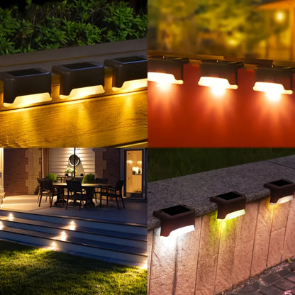 Solar Powered LED Deck Lights – Auto On/Off Outdoor Step Lights for Stairs, Fence, Pathway & Patio, 12-Hour Continuous Lighting, Weatherproof Solar Stair Lights for Garden, Yard & Commercial Use