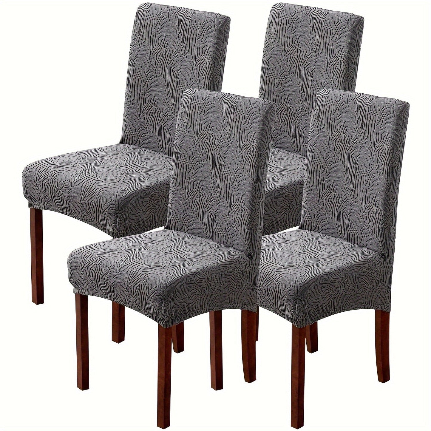 Chair Cover Set of 4 or 6 Stretch Jacquard Dining Slipcovers in Eight Available Color Choices