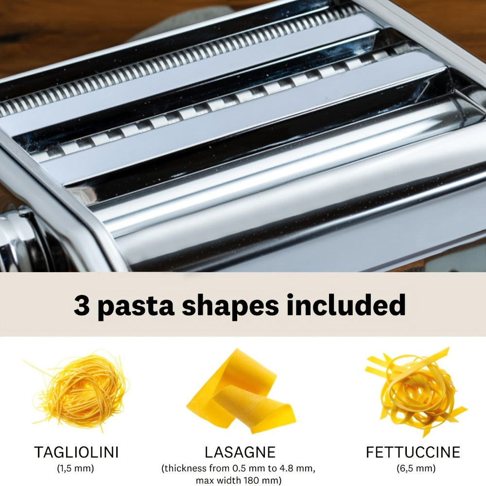 Pasta Maker Machine Manual 9 Adjustable Thickness Settings Stainless Steel Pasta & Noodle for Home Cooking, Dining and Outdoor Meals