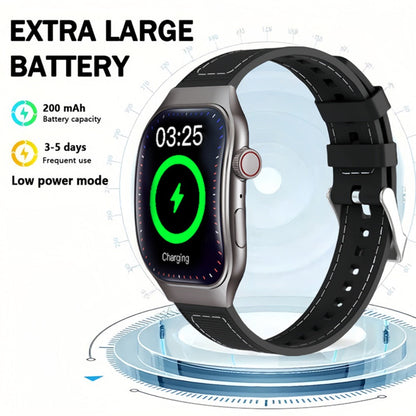 Smart Watch 2.01-Inch Curved Display with Music Control, Message Alerts and Slim Black Band