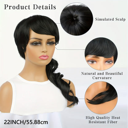Synthetic Wig Long Deep-Wave Curls, 150% Density with Rose Net Cap in 22- or 24-Inch Lengths