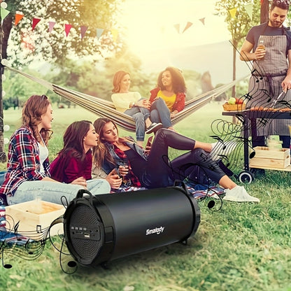 Rechargeable Wireless Boombox Speaker with 3.5mm AUX Input & USB Port – Loud Stereo Sound, 2000mAh Battery, 5H Playtime, Outdoor Indoor Party Home Speaker System
