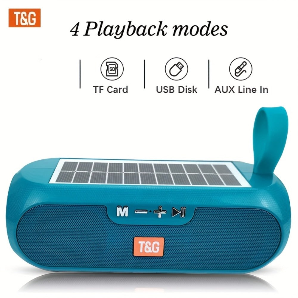 TG182 Solar Powered Bluetooth Speaker – 10W Outdoor Wireless Speaker, 1200mAh Battery, TF Card, FM Radio, AUX Input, Type-C Charging, Compatible with Phone, Tablet, Computer & TV