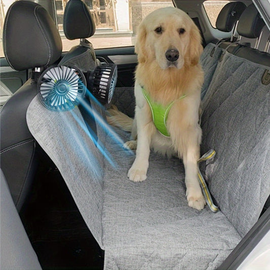 Car Fan for Back Seat - Dual Head USB Cooling Fan, Foldable 360° Rotation, Ultra-Quiet Motor, 70-Inch Cord, for Vehicle, Home & Office Use