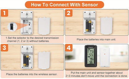 Wireless Thermometer | Digital LCD Indoor Outdoor 3 Sensor Baby Room