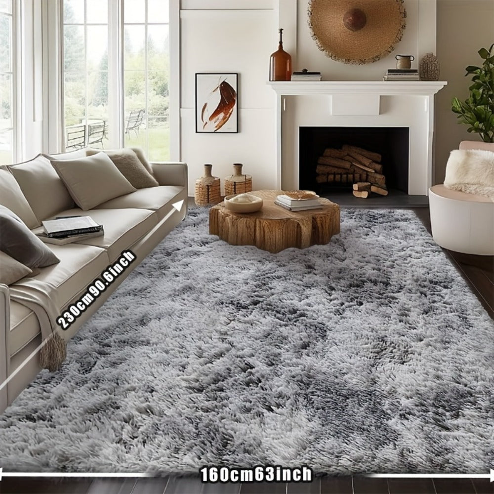 Rectangular Shaggy Area Rug with Four Color Labels and 24 x 35.8-Inch to 94.49 x 118.11-Inch Sizes