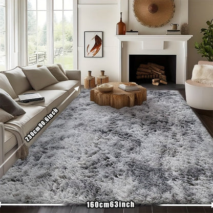 Rectangular Shaggy Area Rug with Four Color Labels and 24 x 35.8-Inch to 94.49 x 118.11-Inch Sizes