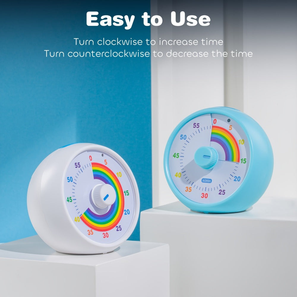 Visual Countdown Timer 60 Minute – Silent Operation Time Management Clock for Classroom, Office, Kitchen & Desktop, Multiple Colors Available