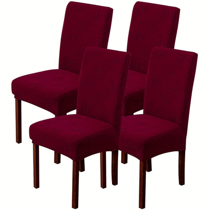Chair Cover Set of 4 or 6 Stretch Jacquard Dining Slipcovers in Eight Available Color Choices