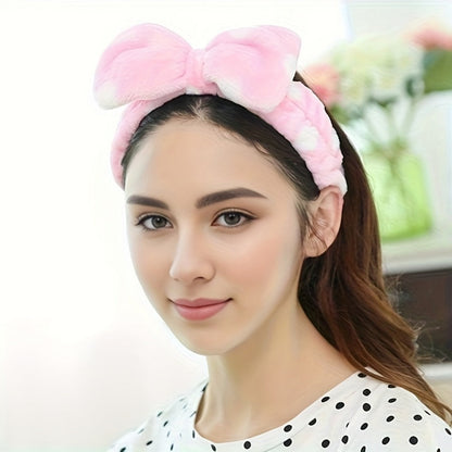 Six Bow-Front Headbands with Six Image-Bound Patterned Designs for Hair and Face-Care Routines