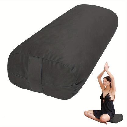 Yoga Bolster Pillow for Restorative Yoga & Meditation - Memory Foam Support Pillow with Removable Velvet Cover, Home Office Travel