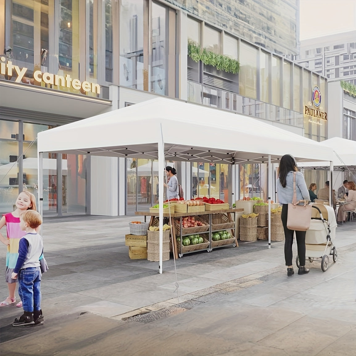 10'x20' Heavy-Duty Instant Canopy Tent - High Quality Pop-Up Event Shelter with Sidewalls, Portable Outdoor Party tent for Weddings, Markets, Backyard - Includes Stakes, Sandbags & Easy Setup, Wind-Resistant Commercial/Personal Use, Durable Oxford Fabric