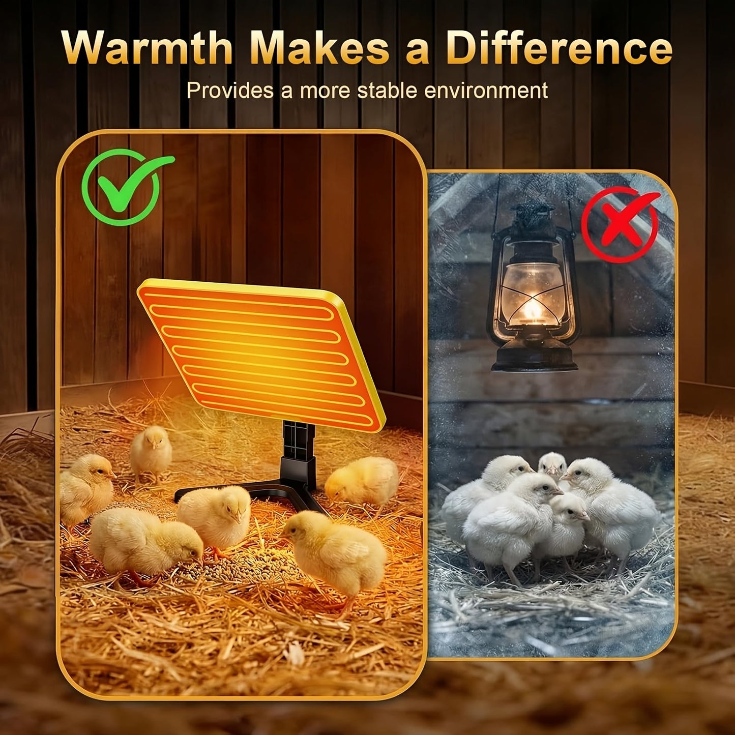 Chick Brooder Heating Plate with Adjustable Height & Angle, Digital Temp Control for Chicken Coop