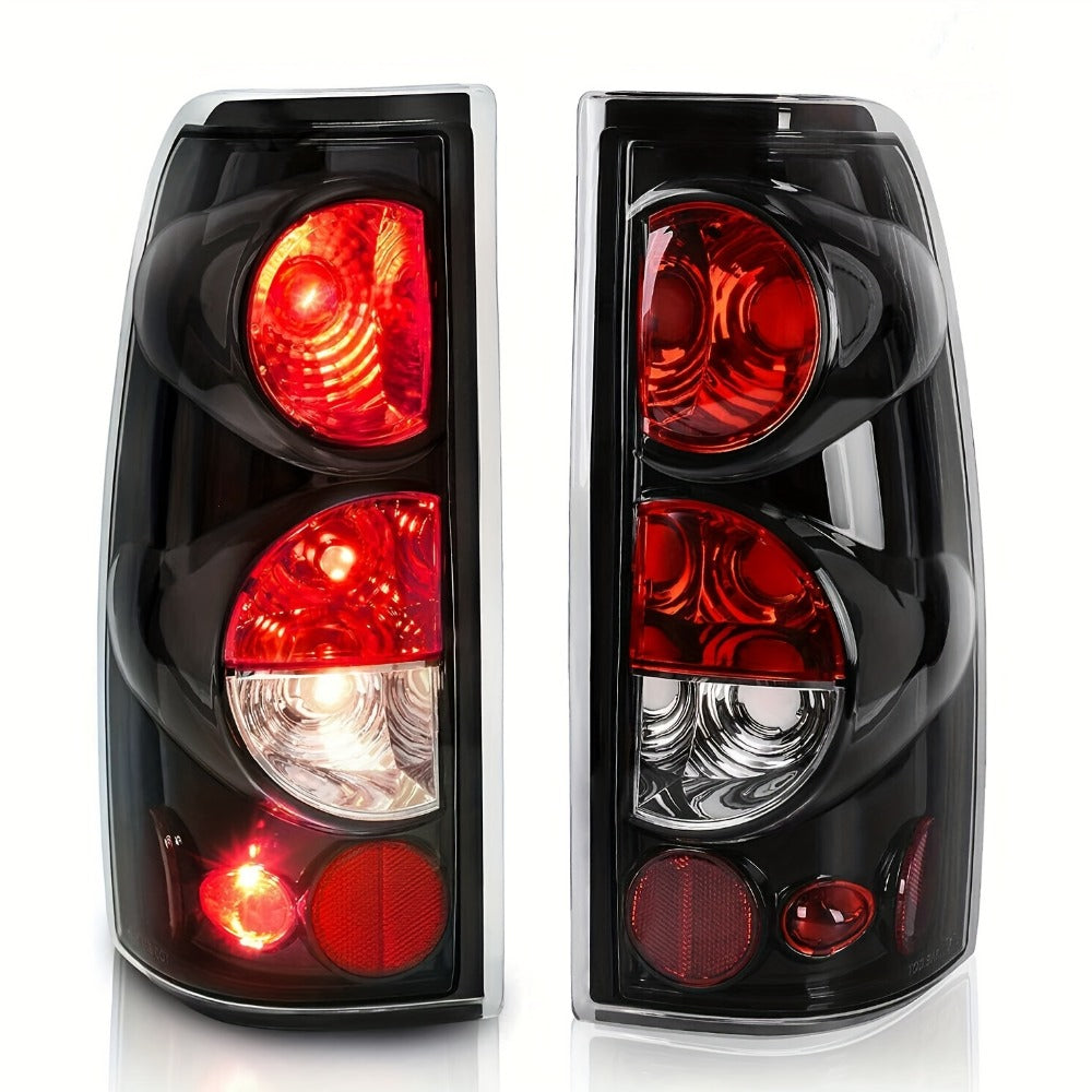 Tail Lights for Chevy Silverado 1500 2500 3500 1999-2006 & GMC Sierra 1999-2003 – Direct Replacement Pair | Black Housing | Smoked Gray / Red / Smoked Lens Options